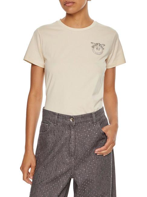 PINKO NAMBRONE Cotton T-Shirt White milk - T-shirt