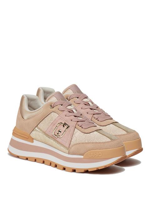 LIUJO AMAZING 29 Metallic logo sneakers papaya/nude - Women’s shoes