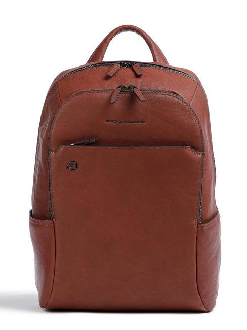 PIQUADRO backpack BLACK SQUARE, PC holder 14 " LEATHER - Laptop backpacks