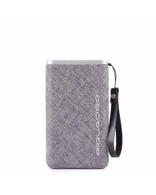 PIQUADRO BLADE Powerbank covered in fabric grey - Tablet holder& Organizer
