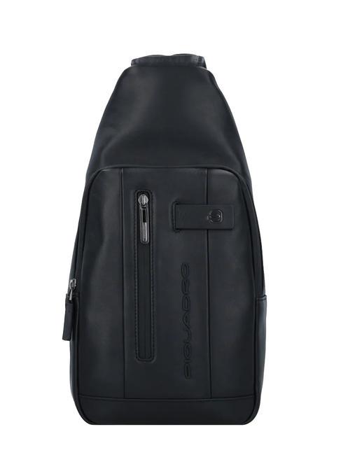 PIQUADRO URBAN Leather one-shoulder bag black - Laptop backpacks
