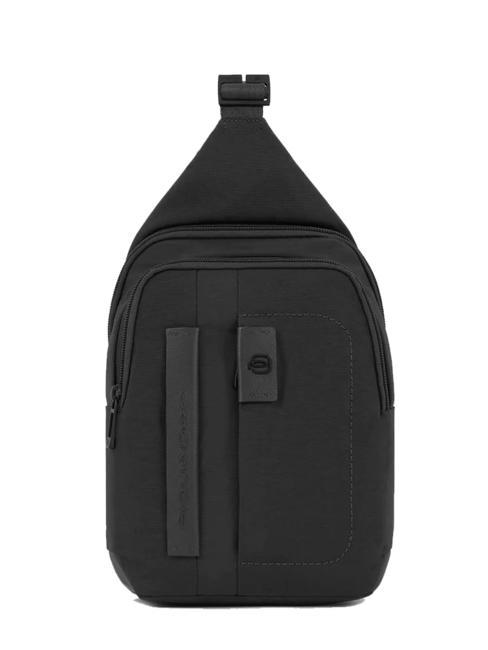 PIQUADRO P16 One-shoulder backpack bag black chevron - Laptop backpacks