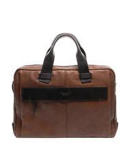 PIQUADRO CAMPIONARIO - PYRAMID Leather briefcase, 15 "pc holder BROWN - Work Briefcases - 1