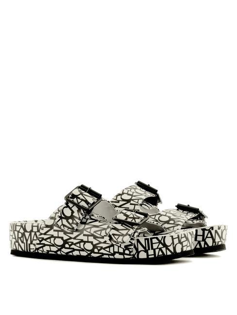 ARMANI EXCHANGE LOGO ALL OVER Sandals off white+black - Women’s shoes