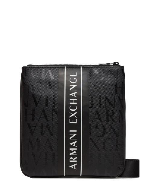 ARMANI EXCHANGE LOGO ALL OVER Flat bag black / black - Over-the-shoulder Bags for Men