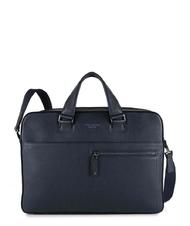 PIQUADRO CAMPIONARIO - DAVID 15.6 "laptop briefcase, in leather blue - Work Briefcases - 1