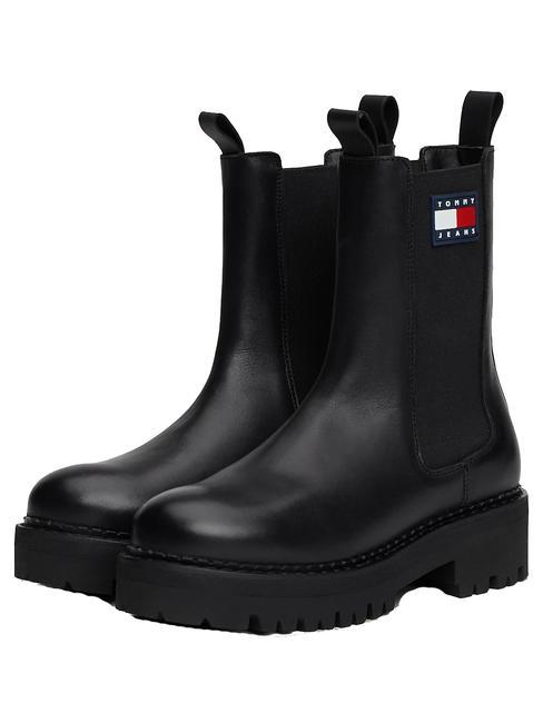 TOMMY HILFIGER TOMMY JEANS Urban Chelsea Leather ankle boots BLACK - Women’s shoes