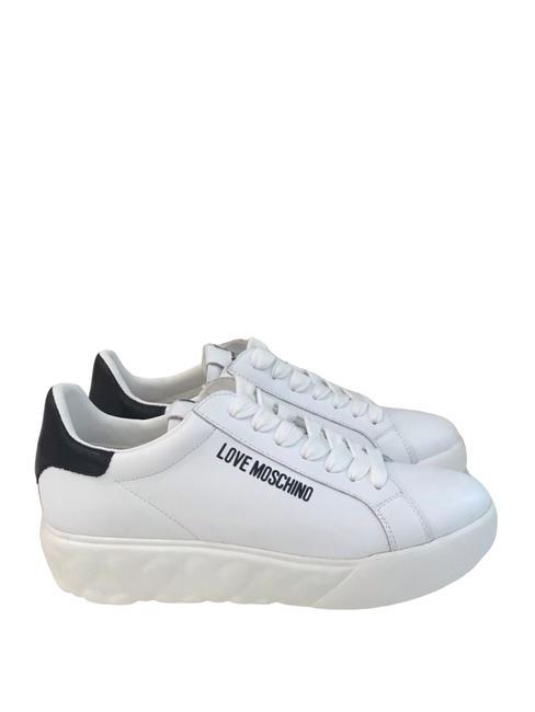 LOVE MOSCHINO HEART 45  Leather sneakers White black - Women’s shoes