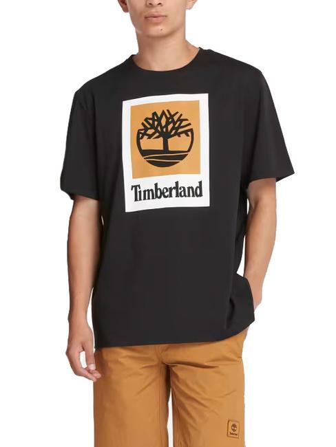 TIMBERLAND STACK LOGO Cotton T-shirt BLACK - T-shirt