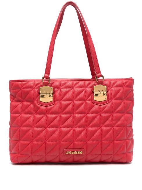 LOVE MOSCHINO CLICK HEART Shopping Bag RED - Women’s Bags