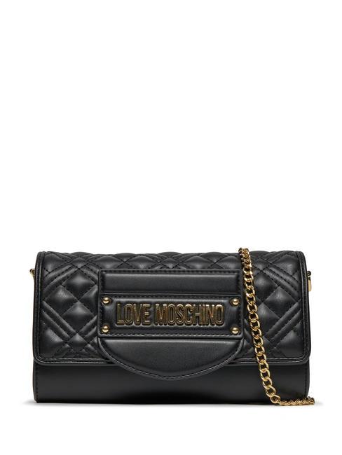 LOVE MOSCHINO QUILTED TAB Shoulder mini bag Black - Women’s Bags