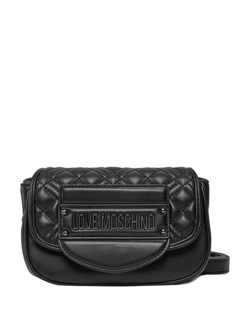 LOVE MOSCHINO QUILTED TAB  Mini shoulder bag Black - Women’s Bags