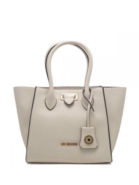 LOVE MOSCHINO CLICK  Hand shopper, with shoulder strap ivory - Women’s Bags