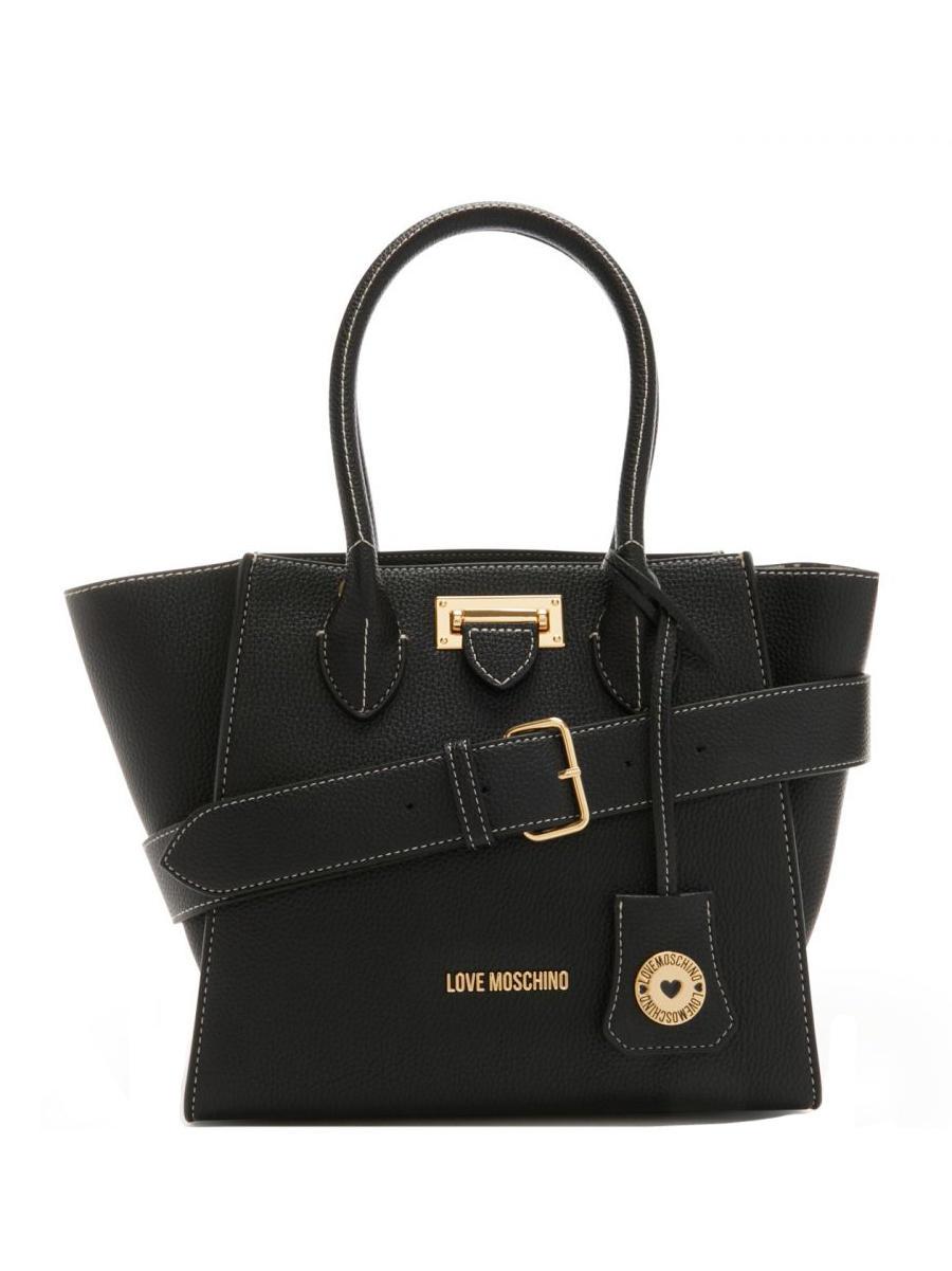 Love Moschino Click Hand Shopper With Shoulder Strap Black Buy At Outlet Prices