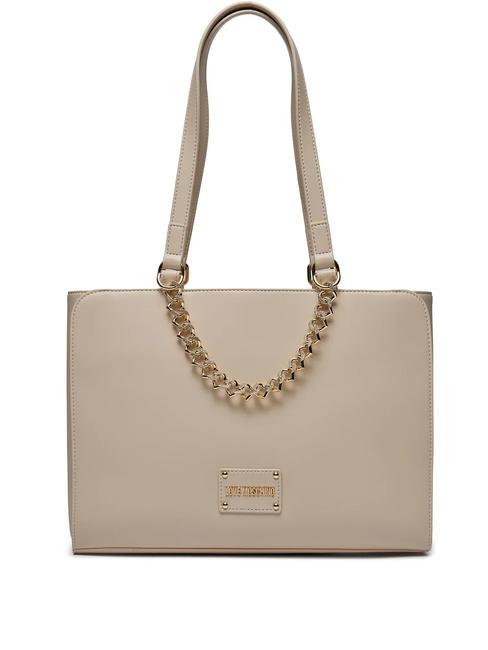 LOVE MOSCHINO STRASS HEART Shoulder shopper ivory - Women’s Bags