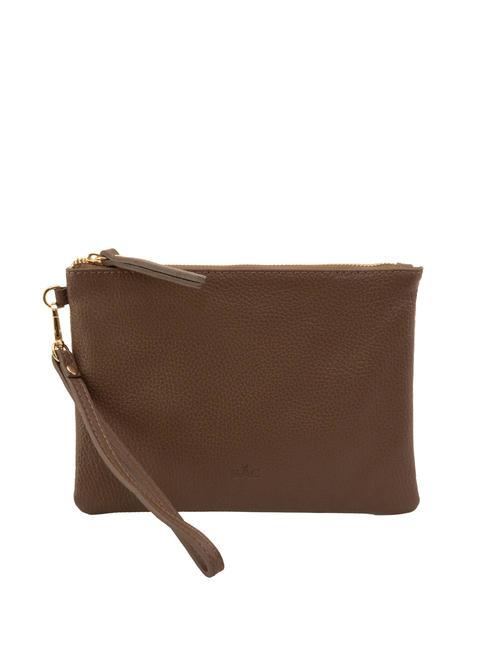 LESAC ROBERTA Dollar leather clutch bag taupe - Women’s Bags