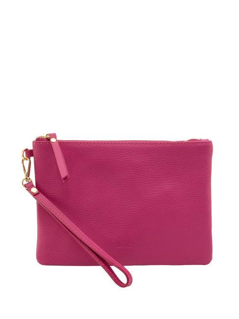 LESAC ROBERTA Dollar leather clutch bag fuchsia - Women’s Bags