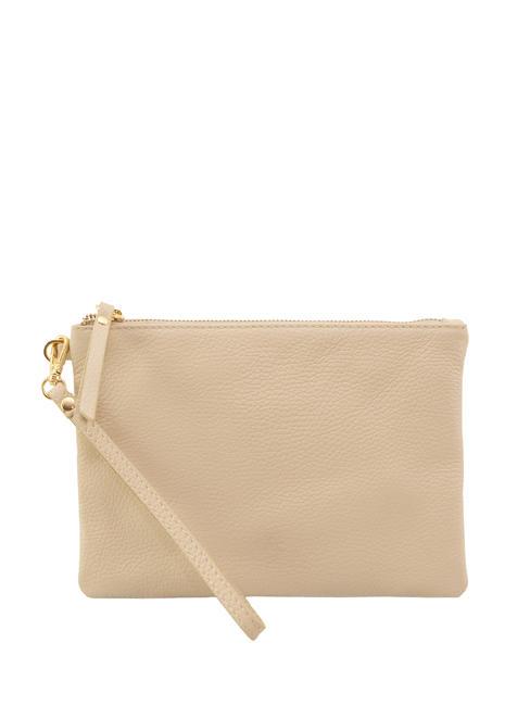 LESAC ROBERTA Dollar leather clutch bag milk - Women’s Bags