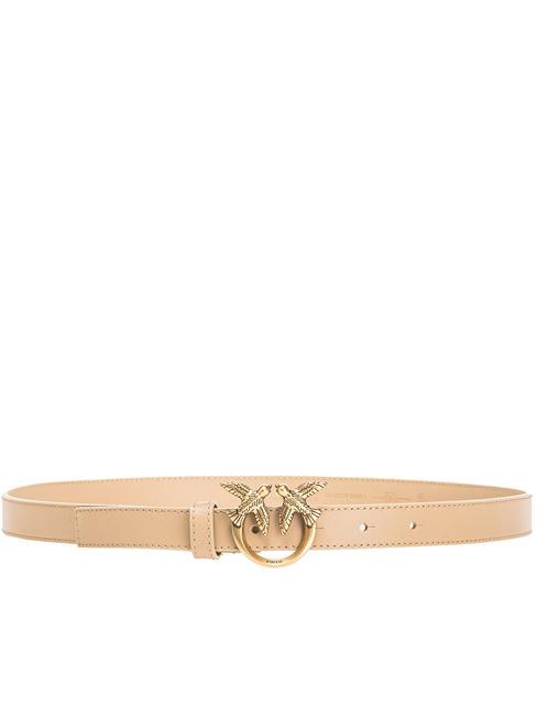 PINKO LOVE BERRY Leather belt beige safari-antique gold - Belts