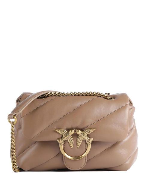 PINKO MINI LOVE BAG Nappa bag ginger biscuit-antique gold - Women’s Bags