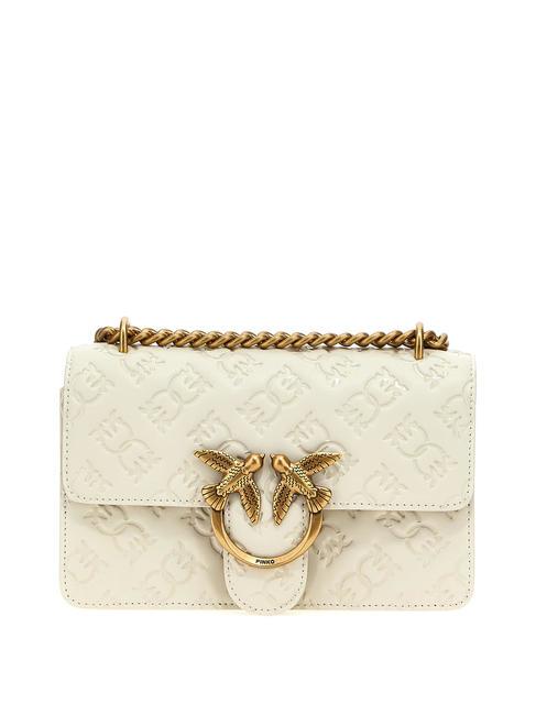 PINKO LOVE ONE MINI Shoulder/Crossbody Mini Bag silk white-antique gold - Women’s Bags