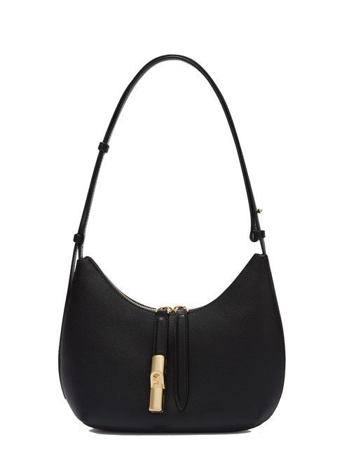 FURLA GOCCIA Hammered leather shoulder bag Black - Women’s Bags