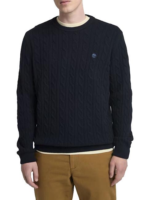 TIMBERLAND P-B LAMBWOOL Crewneck sweater in wool blend dark sapphire/dark denim - Men's Sweaters