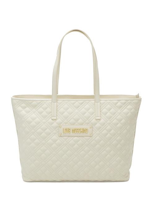 LOVE MOSCHINO QUILTED Quilted shopping bag ivory - Women’s Bags