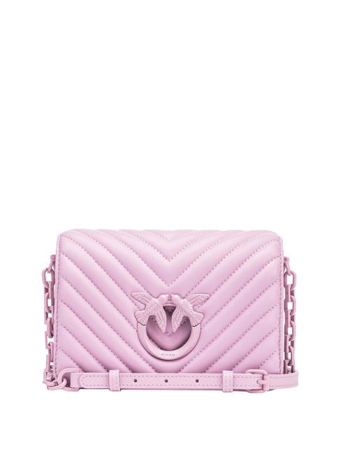 PINKO LOVE CLICK CHEVRON Mini leather shoulder bag lilac-block color - Women’s Bags