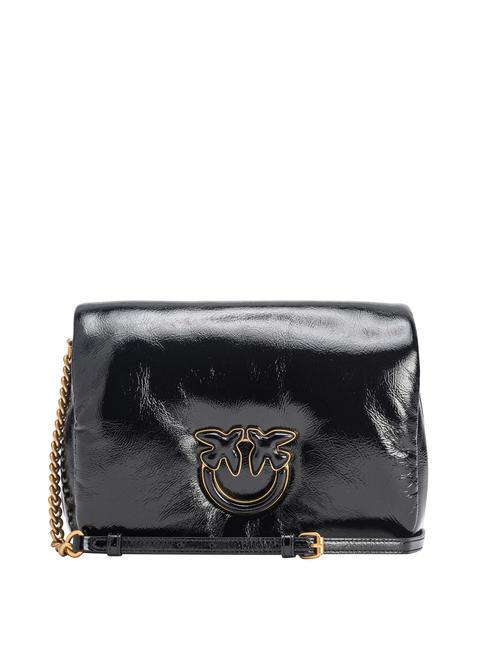 PINKO LOVE CLICK Shoulder bag in naplak leather black limousine block color - Women’s Bags