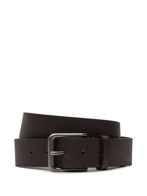CALVIN KLEIN CK JEANS CLASSIC  Adjustable leather belt bitter brown - Belts