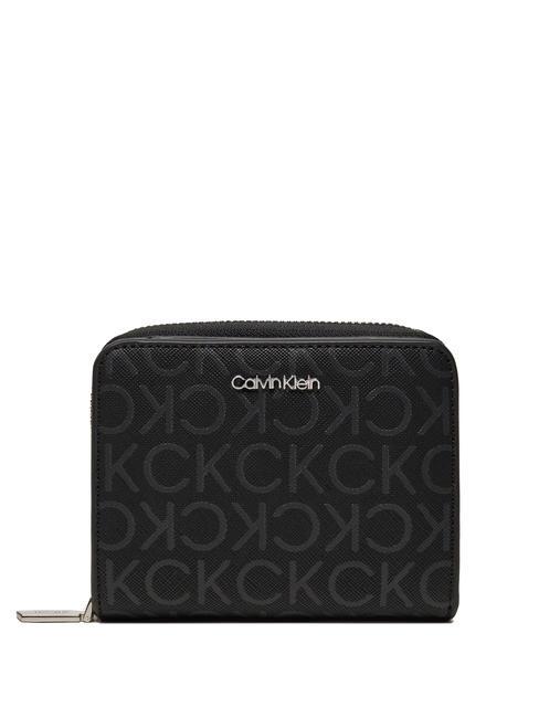 CALVIN KLEIN MUST  Small wallet black monogram pu - Women’s Wallets