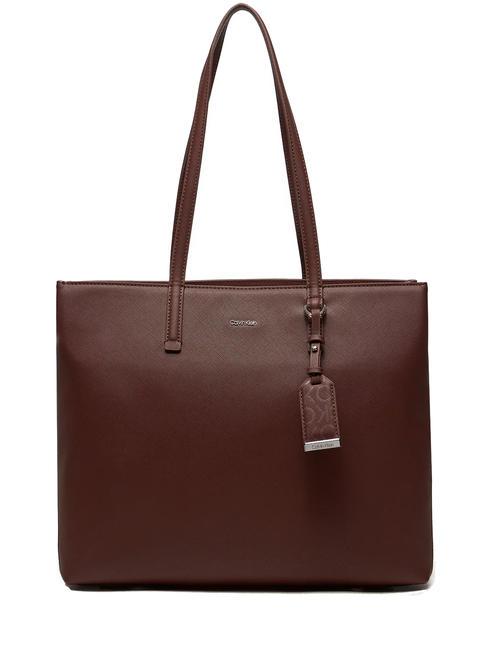 CALVIN KLEIN MUST Shoulder shopper chocolate lab monogram pu - Women’s Bags