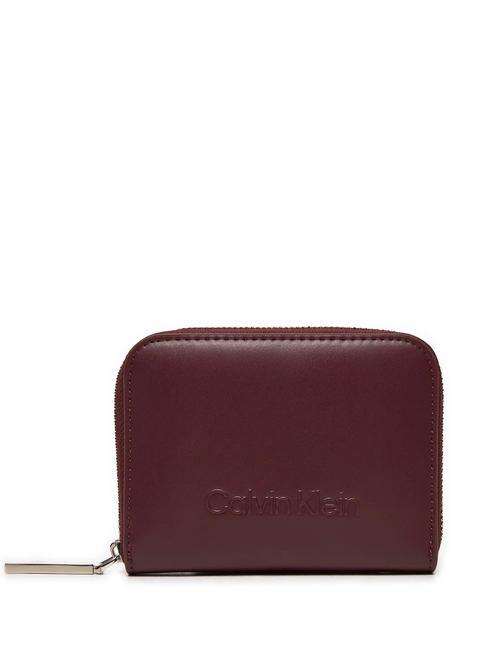 CALVIN KLEIN EMBOSSED CALVIN  Zip around wallet oxblood - Women’s Wallets