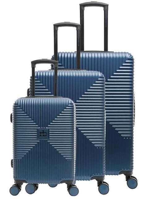 ROCCOBAROCCO ADVENTURE Set of 3 cabin trolleys, medium, large navy - Trolley Set