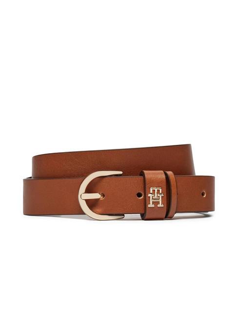 TOMMY HILFIGER ESSENTIAL EFFORTLESS Shortenable leather belt cognac - Belts