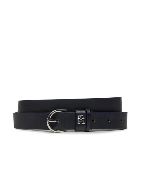 TOMMY HILFIGER ESSENTIAL EFFORTLESS Shortenable leather belt space blue - Belts