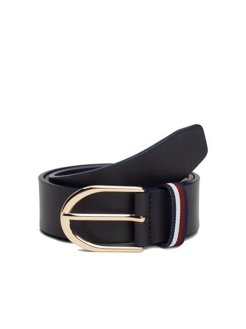 TOMMY HILFIGER CORPORATE Leather belt space blue - Belts