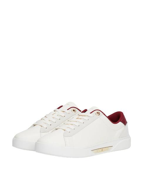 TOMMY HILFIGER CHIC COURT Leather sneakers ancient white - Women’s shoes