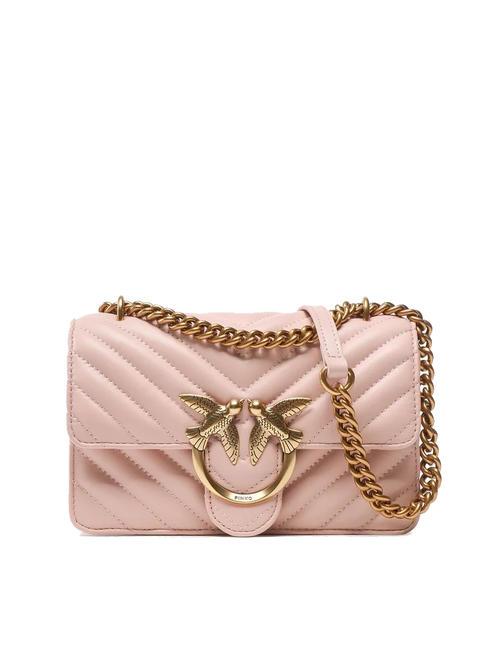 PINKO MINI LOVE BAG One chevron bag powder-antique gold - Women’s Bags