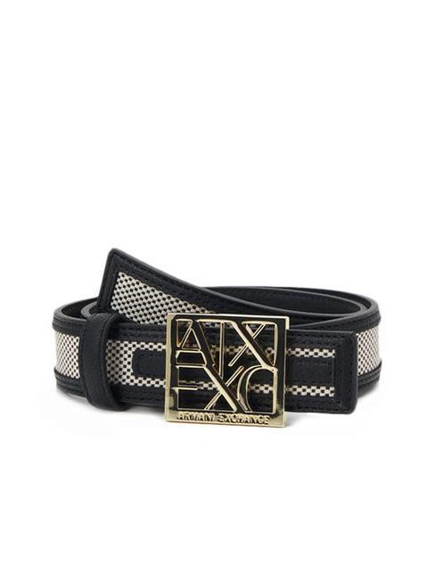 ARMANI EXCHANGE A|X BUCKLE Belt with canvas insert Black - Belts