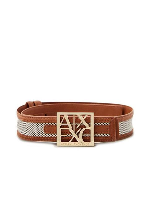 ARMANI EXCHANGE A|X BUCKLE Belt with canvas insert PERU / LEATHER - Belts