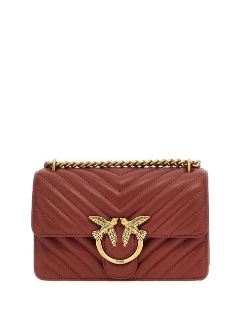 PINKO MINI LOVE BAG One chevron bag red ochre-antique gold - Women’s Bags