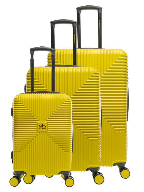 ROCCOBAROCCO ADVENTURE Set of 3 cabin trolleys, medium, large yellow - Trolley Set