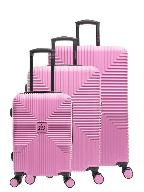 ROCCOBAROCCO ADVENTURE Set of 3 cabin trolleys, medium, large pinky - Trolley Set