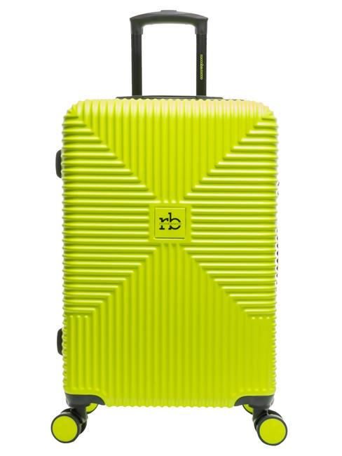 ROCCOBAROCCO ADVENTURE Medium size trolley acid green - Rigid Trolley Cases