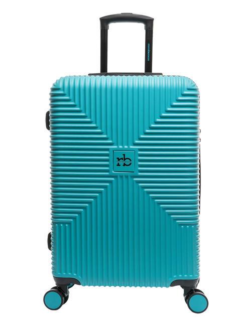 ROCCOBAROCCO ADVENTURE Medium size trolley surf blue - Rigid Trolley Cases