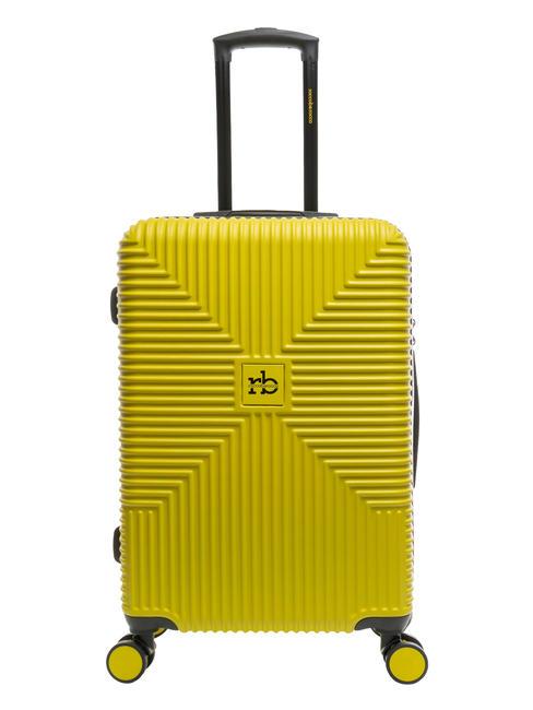 ROCCOBAROCCO ADVENTURE Medium size trolley yellow - Rigid Trolley Cases
