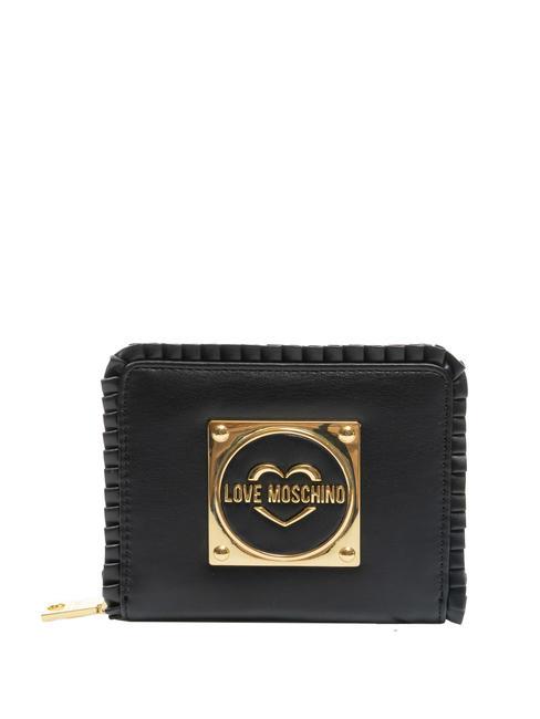 LOVE MOSCHINO HEART CORNER Small zip around wallet Black - Women’s Wallets
