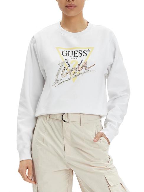 GUESS CN ICONIRT Crewneck sweatshirt purwhite - Women's Sweatshirts